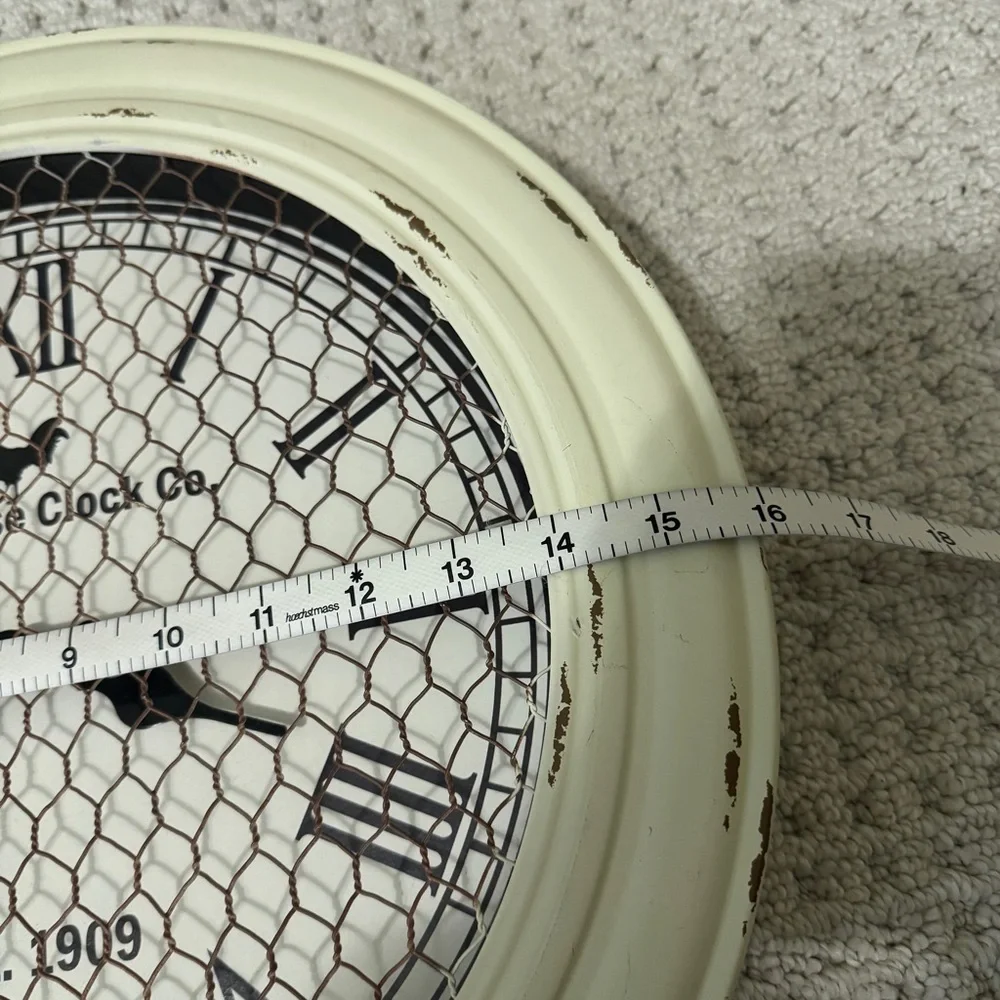 16” Wall Clock ~ Cream Country Farmhouse Kitchen
